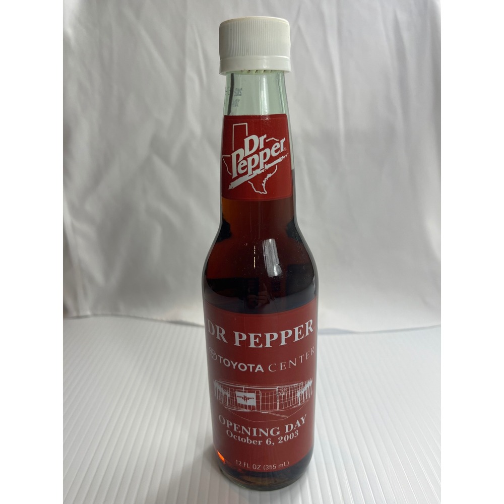 Dr Pepper Toyota Center Houston Opening Day Commemorative Bottle Oct 6 2003 12oz